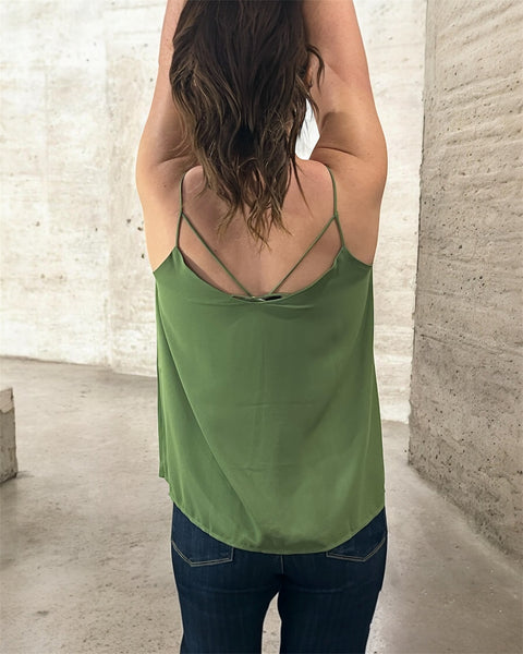 LILLY GREEN V NECK TANK