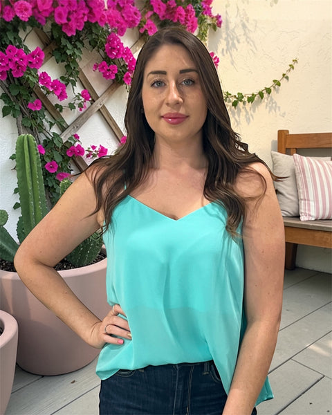 LILLY MINT V NECK TANK