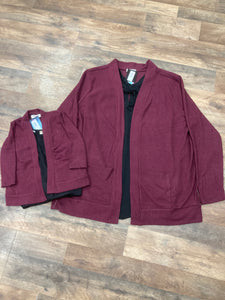 GIRLS MOMMY AND ME CARDIGAN BURGUNDY