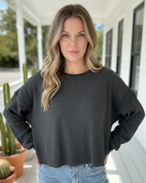 RILEY OPEN BACK CHARCOAL OPEN BACK TOP