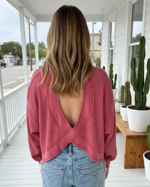 RILEY RED OPEN BACK TOP