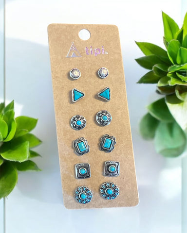 MEGAN 6 PC EARRINGS