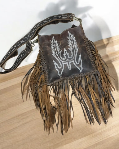 BOOTSTITCH FRINGE LEATHER BAG