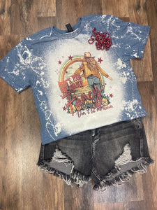 FANCY BLUE BLEACH TEE