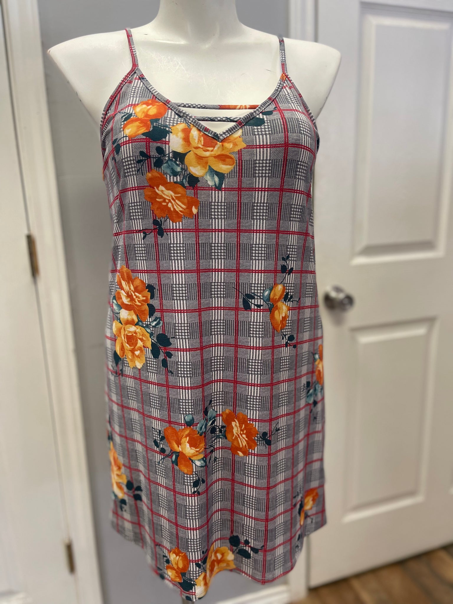 GREY FLORAL DRESS