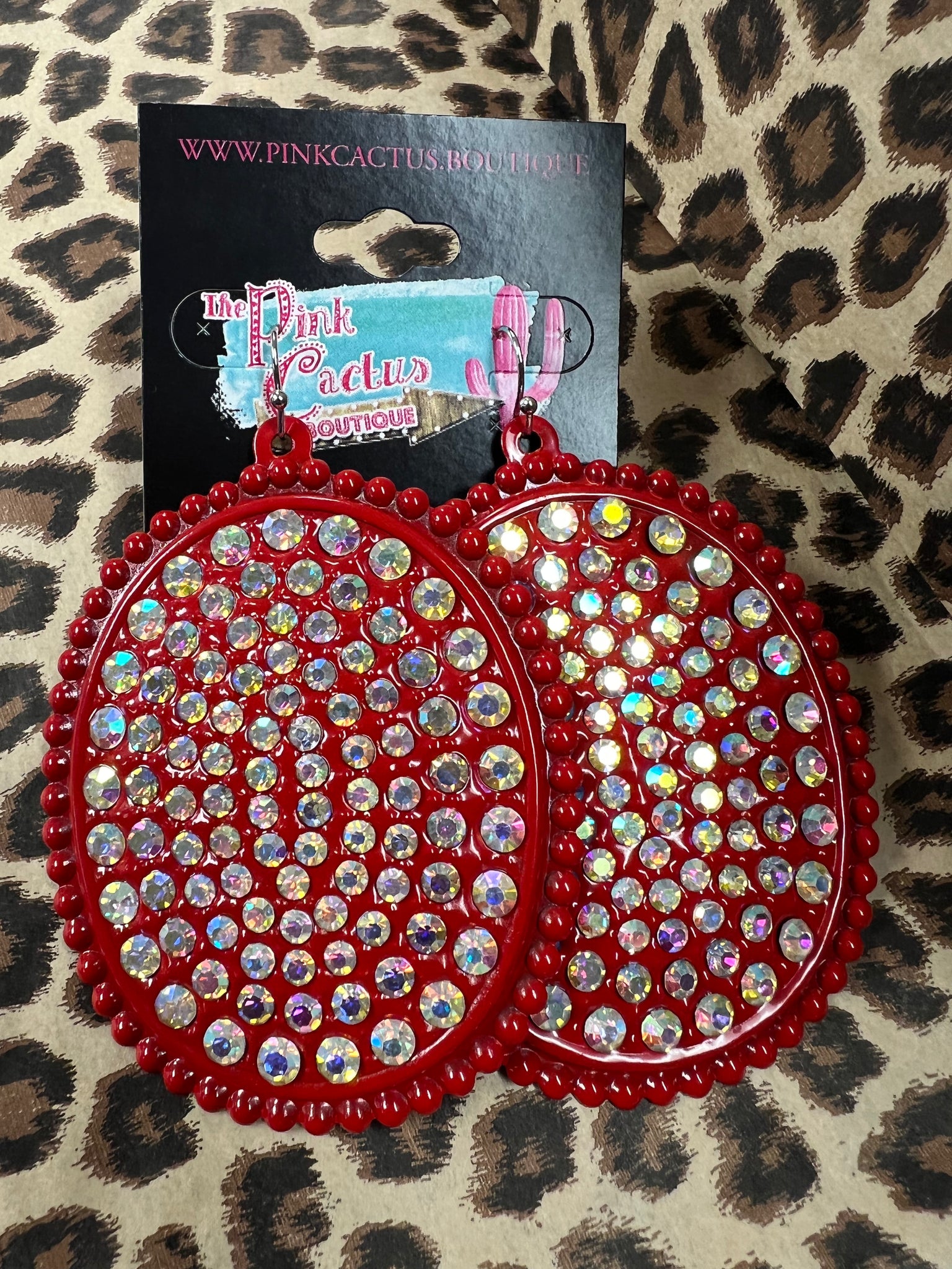 RED LARGE MARGE EARRINGS