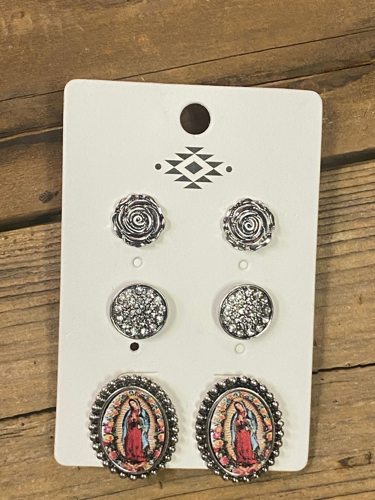 LADY GUADALUPE 3 PC EARRINGS