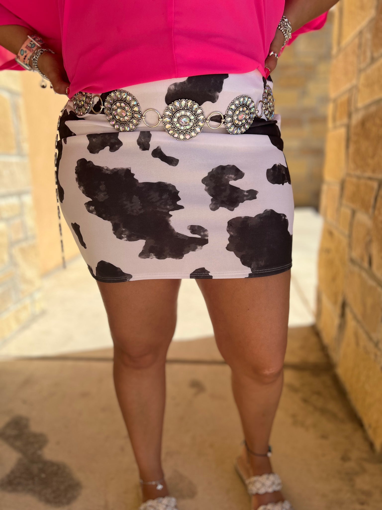 CASI COW PRINT SKIRT