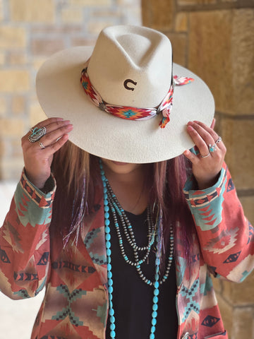 CHARLIE 1 HORSE IVORY NAVAJO WOOL HAT