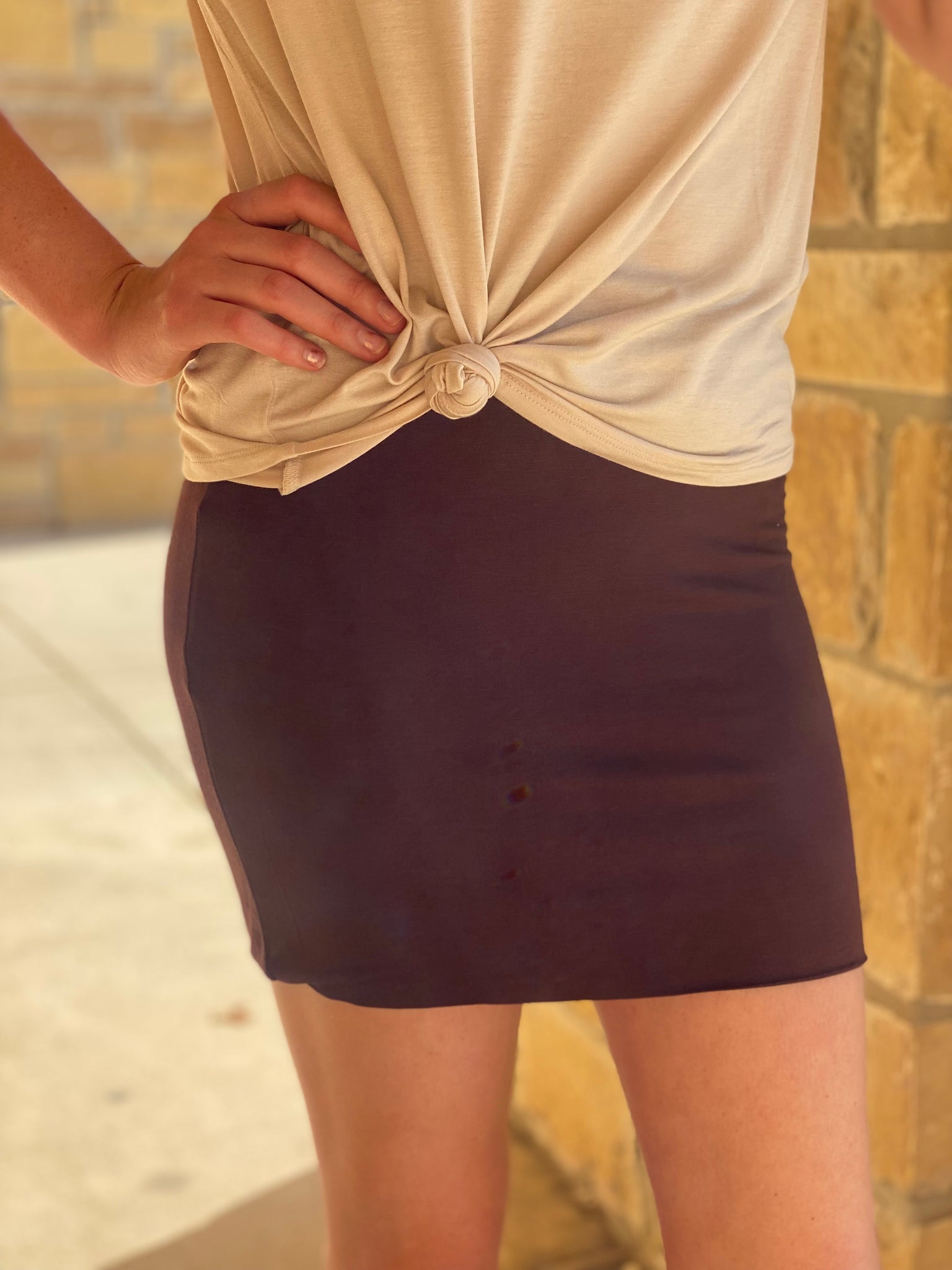 BROWN MINI SKIRT